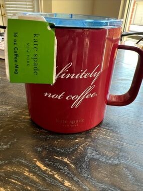 kate spade Red 'Definitely Not Coffee 16 oz Metal Travel Mug with Lid